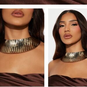 Gold Statement Choker Necklace